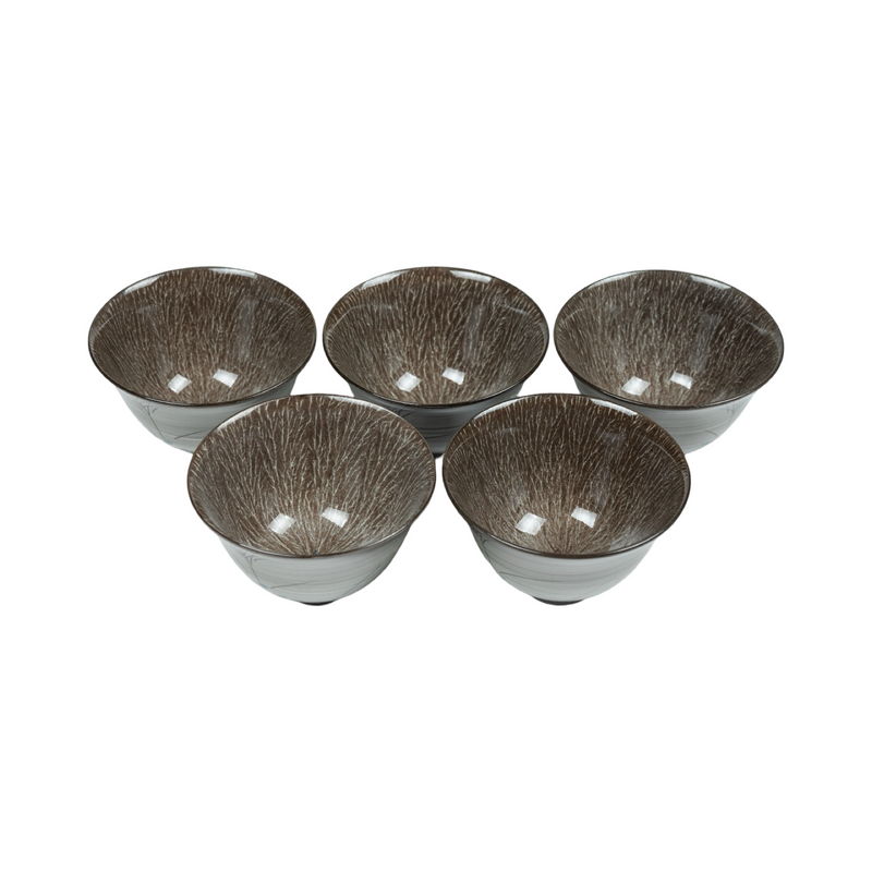 Set of 5 Utsutsugawa Sencha Cup Set with Autumn Grass Decoration