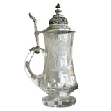 Vintage Glass Jug With Pewter Lid