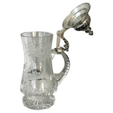 Vintage Glass Jug With Pewter Lid