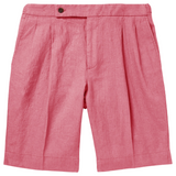 "STEVEN" Cotton Linen Pleated Shorts (Made to Order)