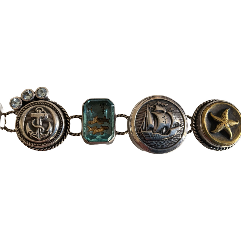 VINTAGE STERLING SILVER NAUTICAL BRACELET