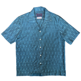 Hand Loomed Ikat Short Sleeve Shirt - TEAL