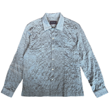 Philippe Crinkled Long Sleeve Tencel Chambray Shirt - Greyish Blue