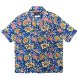 Block Print Short Sleeved Shirt - BLUE