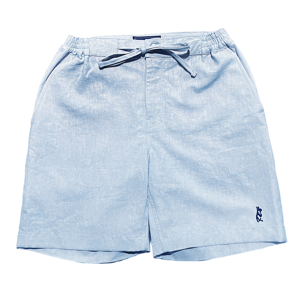 Washed Cotton Linen Shorts - Ice Blue