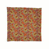 Kevin Seah Hand Block Print Pocket Square - Grey / Orange / Yellow