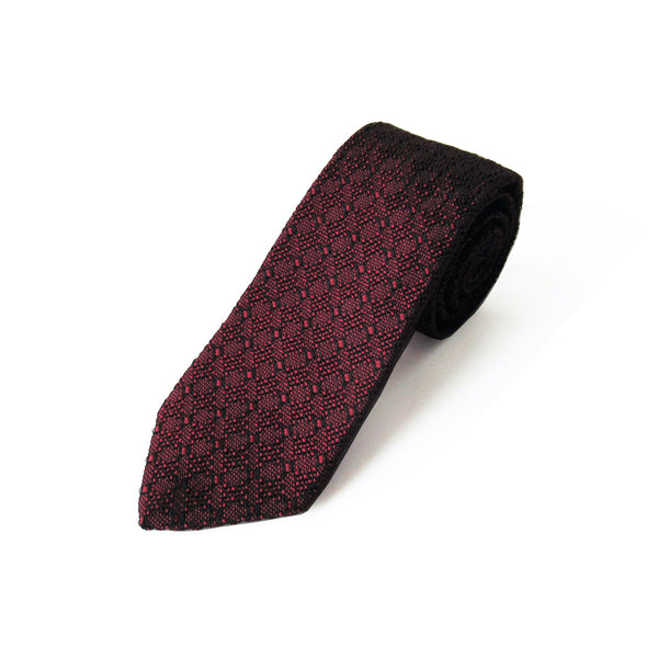 Lattice Jacquard Tie (Wine)