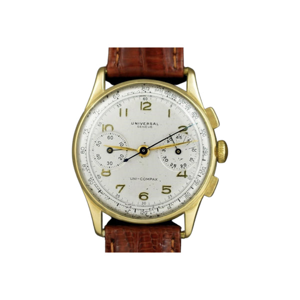 Vintage 1940s 18k Gold Uni-Compax Chronograph