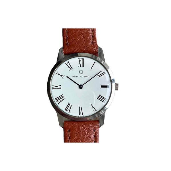 Vintage 1960s Manual Wind White Roman Numeral Dial