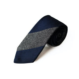 Fresco Tweed Panel Tie (Gray x Dark Navy)