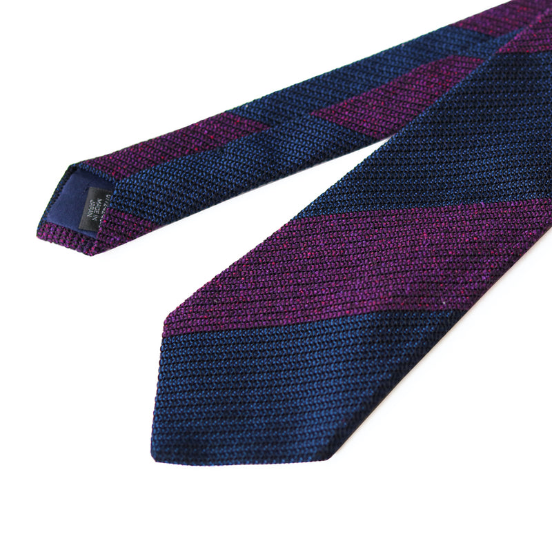 Fresco Tweed Panel Tie (Purple x Dark Navy)