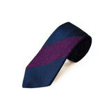 Fresco Tweed Panel Tie (Purple x Dark Navy)