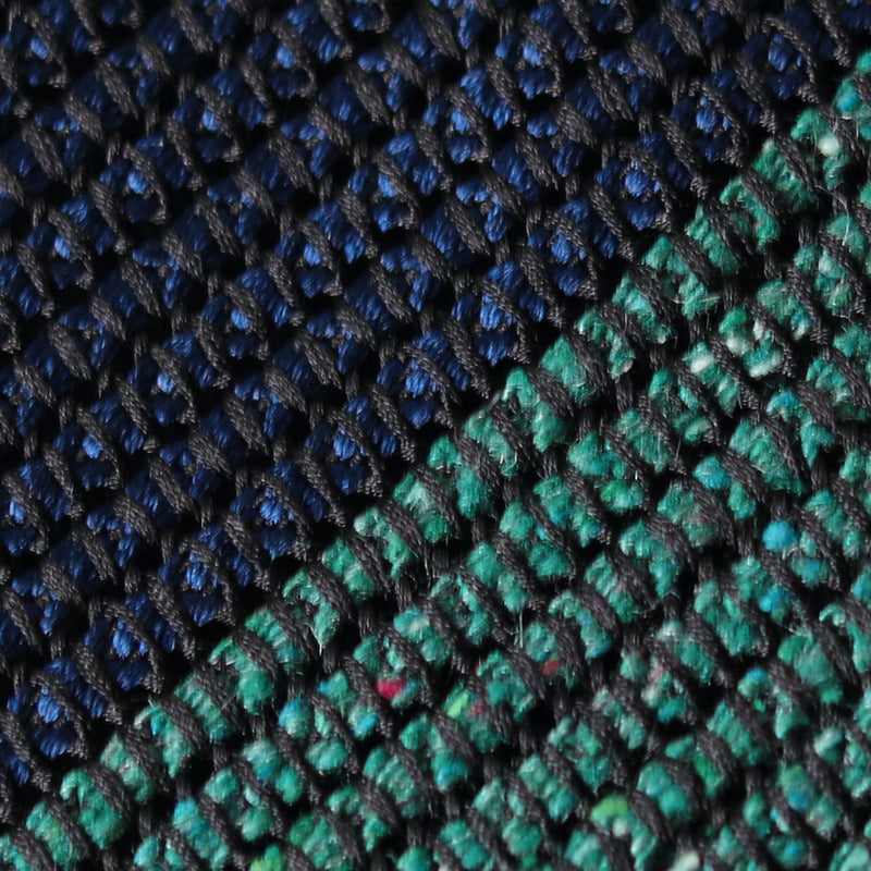 Fresco Tweed Panel Tie (Green x Dark Navy)
