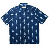 Hand Loomed Ikat Short Sleeve Shirt - Blue