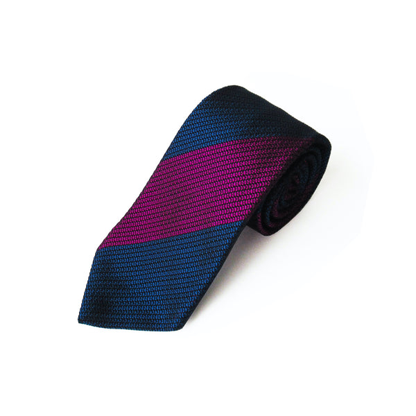 Fresco Regimental Thai Tie (Navy x Purple)