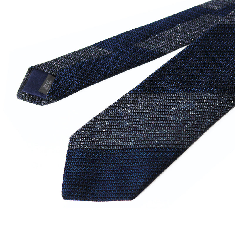 Fresco Tweed Panel Tie (Mixed Navy x Dark Navy)