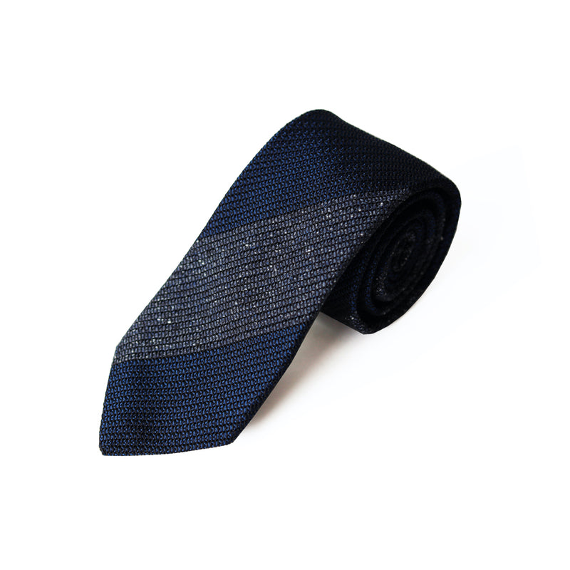 Fresco Tweed Panel Tie (Mixed Navy x Dark Navy)