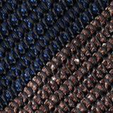 Fresco Tweed Panel Tie (Brown x Dark Navy)