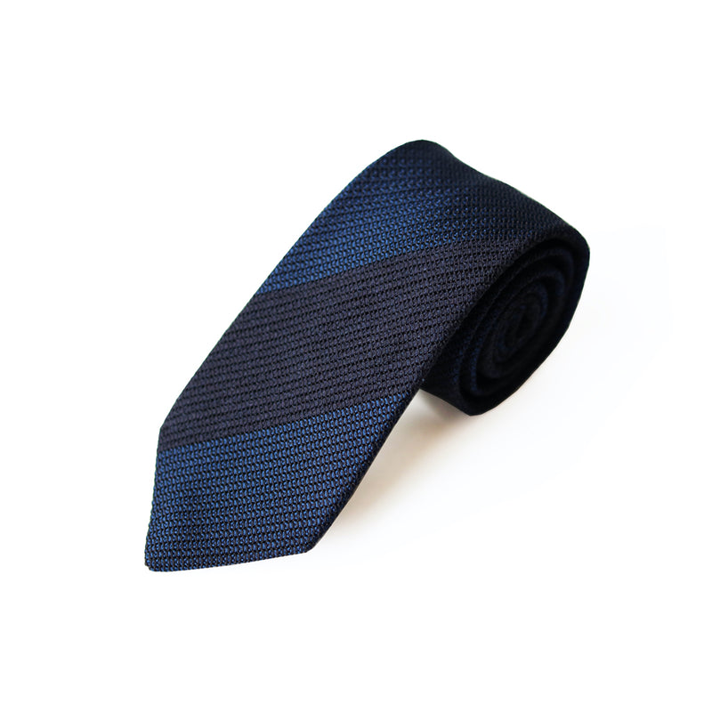 Fresco Tweed Panel Tie (Dark Navy x Dark Navy)