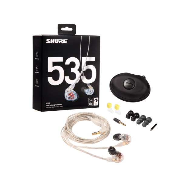 SE535 Sound-Isolating In-Ear Stereo Headphones with 3.5mm Audio Cable (Clear)