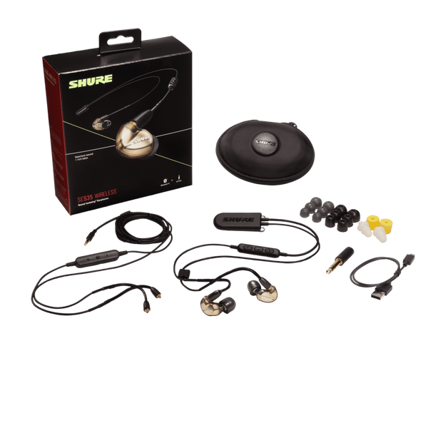 SE535 Wireless Sound-Isolating Earphones with Bluetooth 5.0 and 3.5mm In-Line Remote/Mic Cables (Bronze)