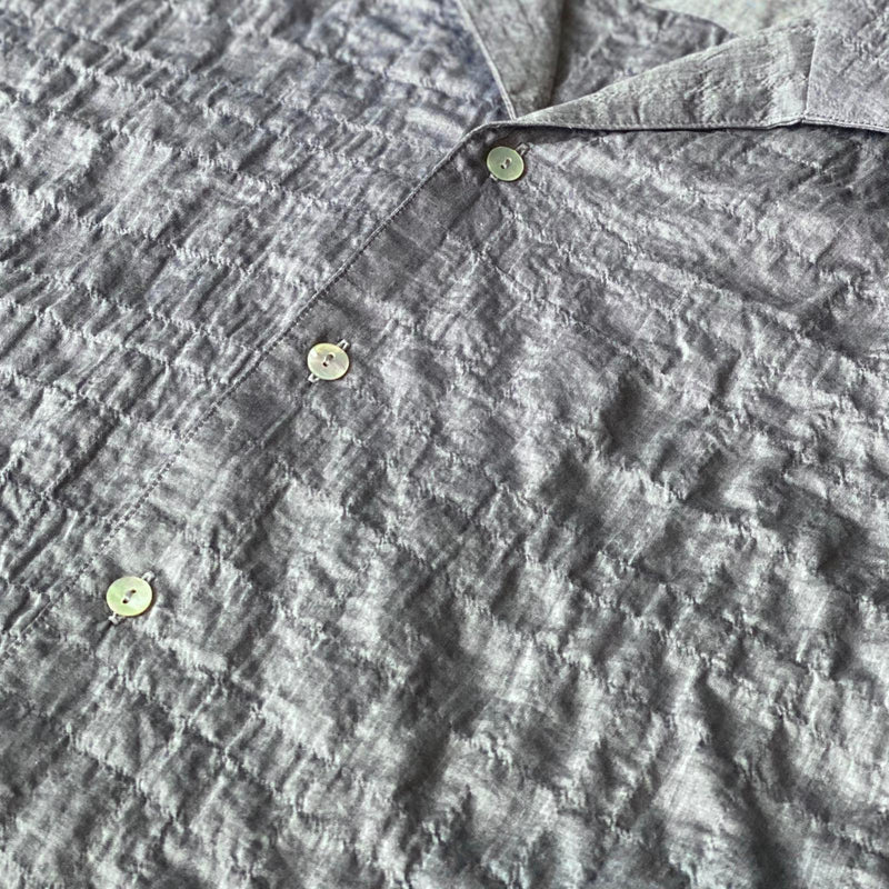"TOSHI" Japanese Seersucker Short Sleeve Shirt (Made To Order)