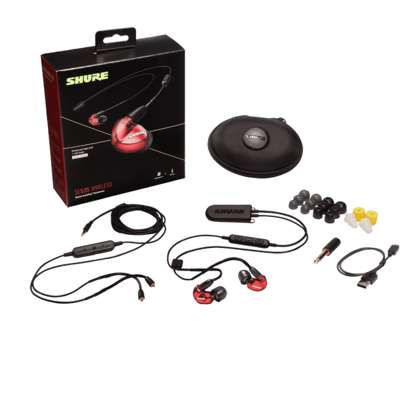 SE535 Wireless Sound-Isolating Earphones with Bluetooth 5.0 and 3.5mm In-Line Remote/Mic Cables (Special Red Edition)