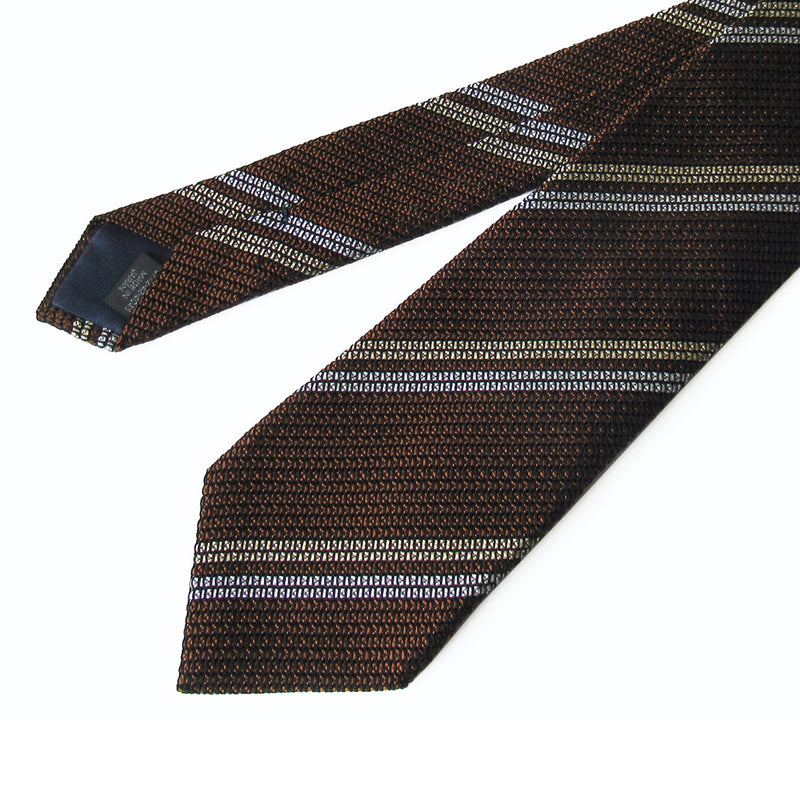2 Line Regimental Tie (Brown)