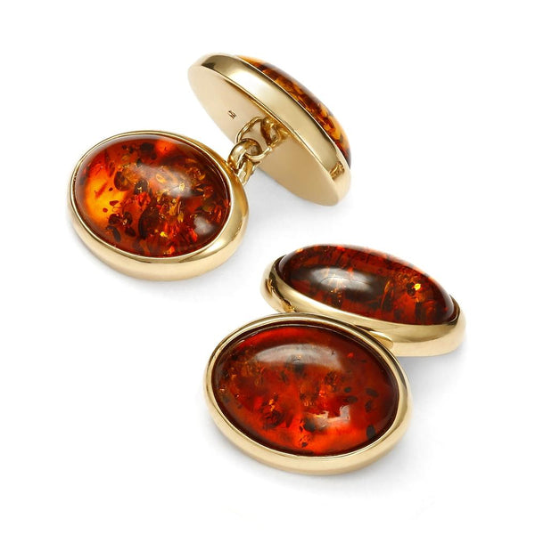 BALTIC AMBER GOLD CHAIN CUFFLINKS
