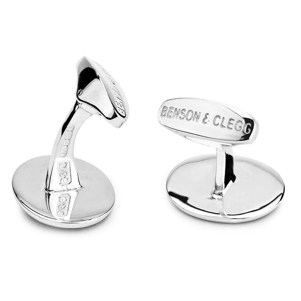 MOTHER OF PEARL STERLING SILVER OVAL CUFFLINKS