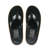 Black Barc/Black Suede Two Tone Leather Thong Sandal