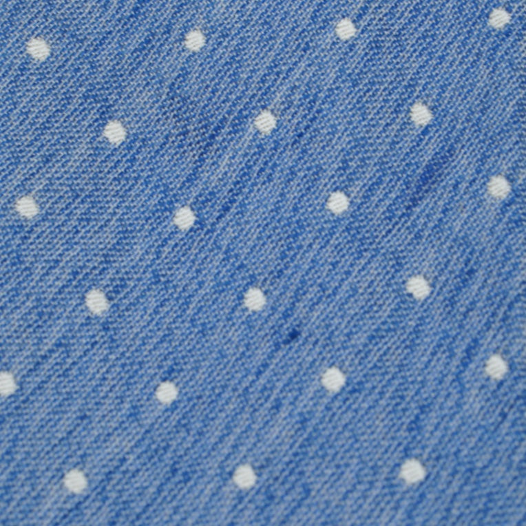 Blue Polka-Dot Silk Cotton Tie