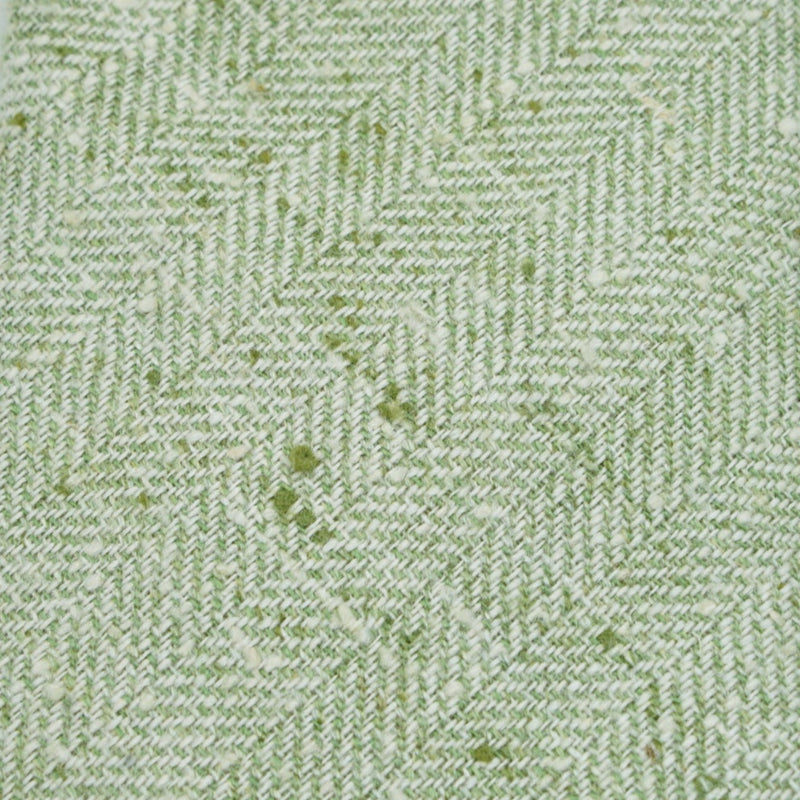 Green Herringbone Silk Wool Tie