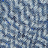 Blue Herringbone Silk Wool Tie