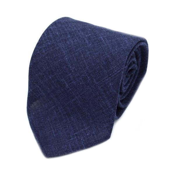 Navy Wool Silk Tie