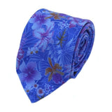 Blue Floral Silk Tie
