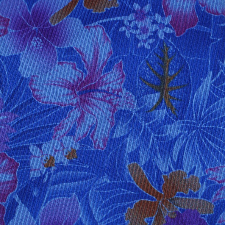 Blue Floral Silk Tie