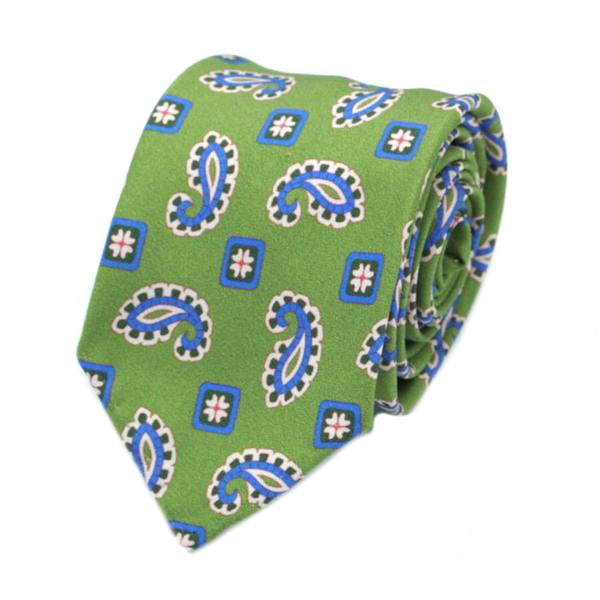 Green Paisley Silk Tie