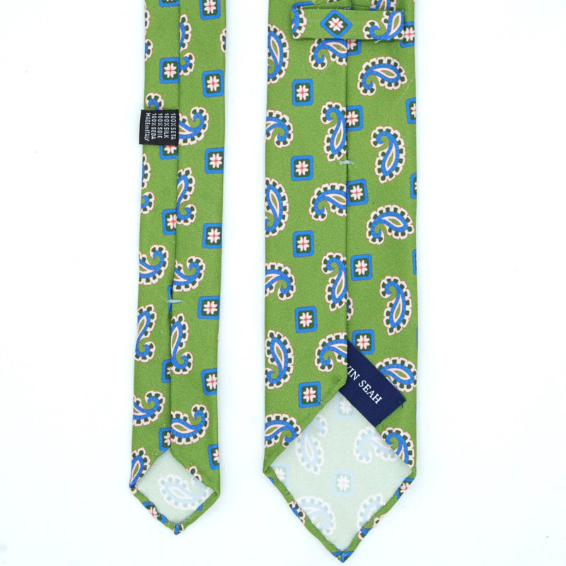 Green Paisley Silk Tie