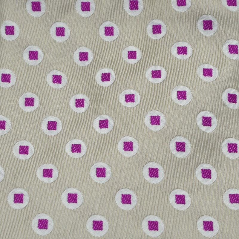Beige and Purple Spotted Silk Tie
