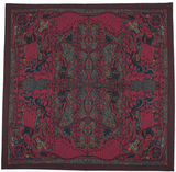Burgundy Silk Pocket Square - Enchanted Forest Pheasant