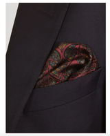Burgundy Silk Pocket Square - Enchanted Forest Pheasant