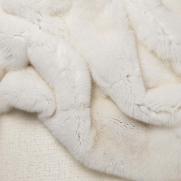 Natural White Shadow Fox Fur Throw