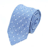 Blue Polka-Dot Silk Cotton Tie