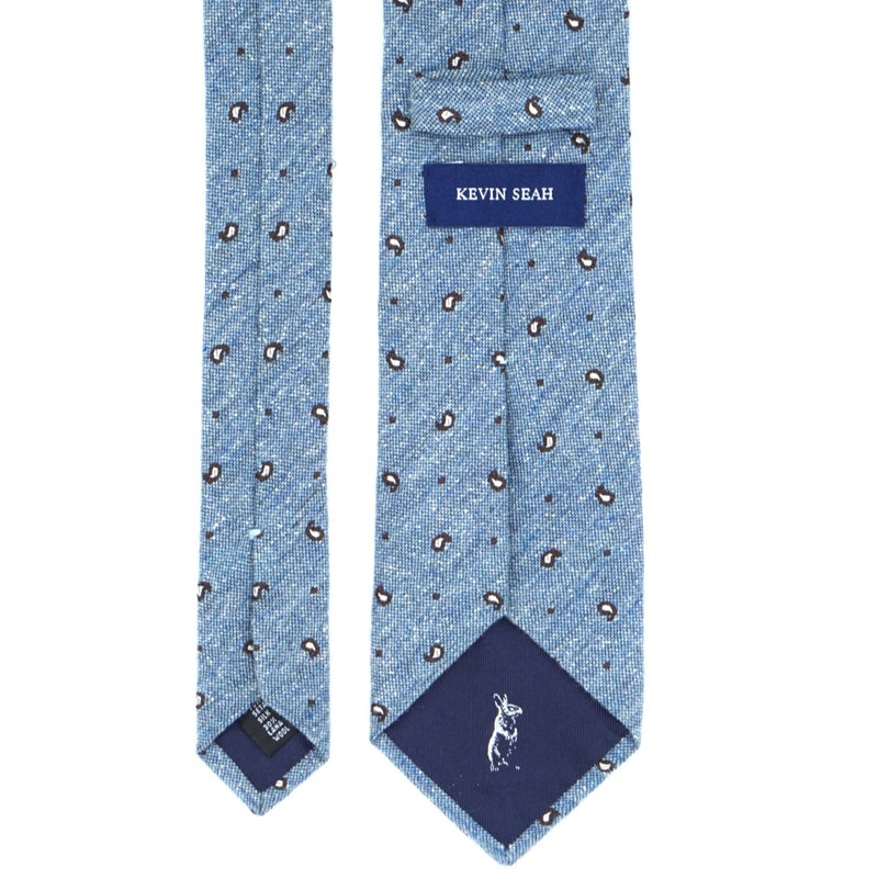 Kevin Seah Blue Paisley Silk Wool Tie