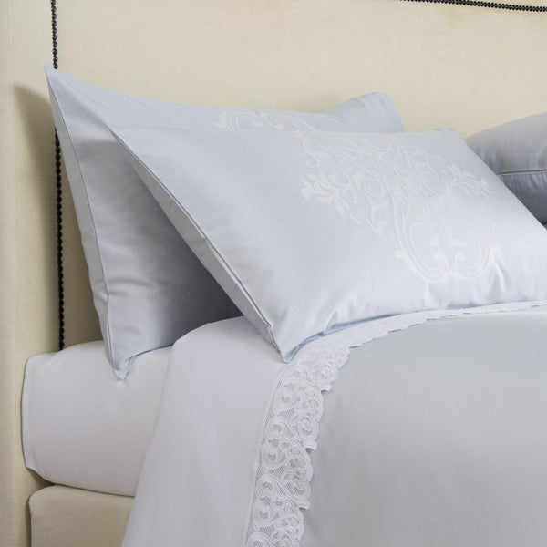 Light Azure / Milk Medallion Heart Duvet Cover Set