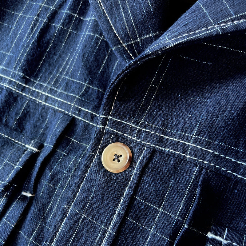 "Miyavi" Japanese Indigo Slub Cotton Trucker Jacket (Made to Order)