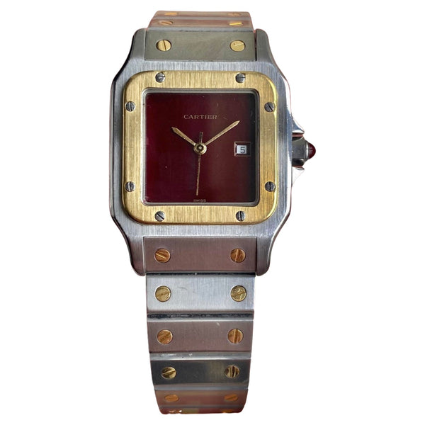 Vintage 1980s Cartier Santos (RARE Red Lacquered Dial)