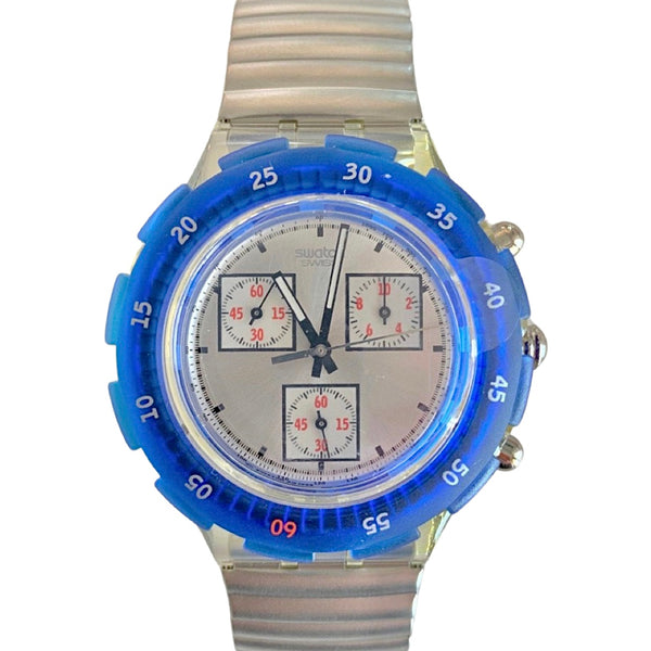 Vintage 1997 SBK117 Aqua Chrono BLUE RING