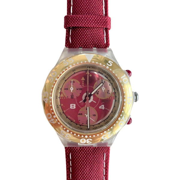 Vintage 1995 SEK105 Midi Aqua Chrono RED SUN